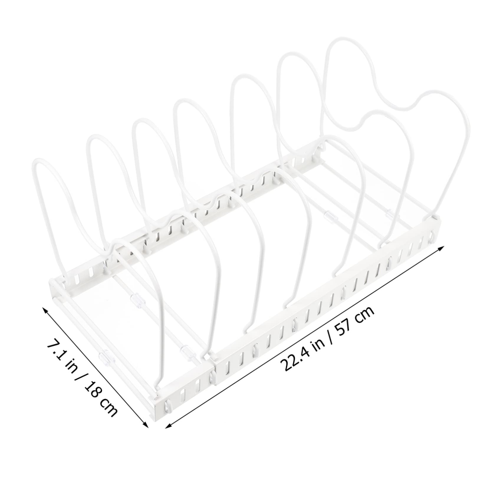 UKCOCO Soporte para Tapas de Ollas de Metal Blanco, Estante Ajustable
