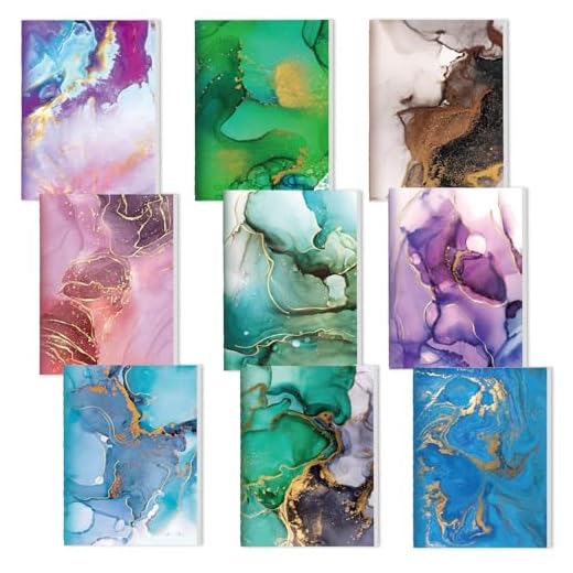 9 Pcs Mini Pocket Notebooks Marble Journal Notebooks 4.72 x 3.15 Inches 16 Sheets/ 32 Pages Cute Lined Notebooks Small Notepad for Office Journaling Writing Christmas Child School Operation Work