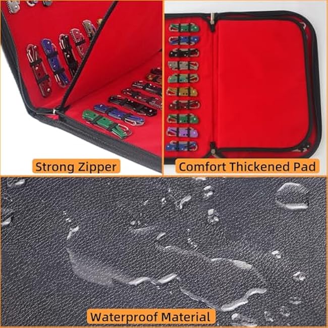 Knife Display Case for 40 Pocket Knives, Folding Knives Storage Organizer, Small Knives Collection Carrier Bag for Men Survival Tactical EDC Mini Knife (Case Only)