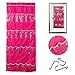 Hanging Over Door Toy Storage Organizer with 24 Clear View Pockets, Ideal for Lol Omg Dolls Barbie Dolls Surprise Doll, Cars and More Collectibles‘s Storage, Best Gift for Girls (Pink)