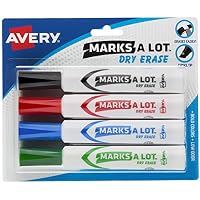 Avery 4-Count Marks-A-Lot Desk Style Dry Erase Marker (Assorted Colors)