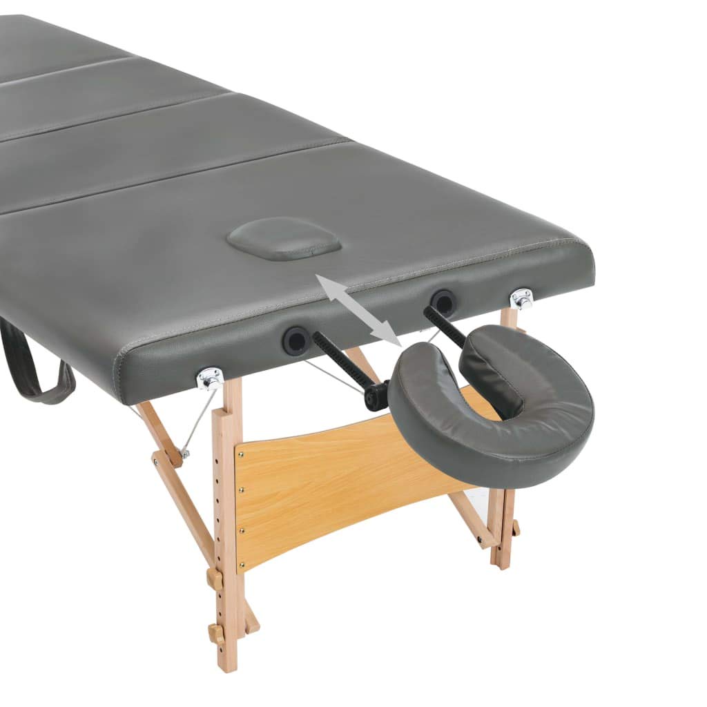Generisch Massageliege 4-Zonen Holzgestell Anthrazit 186x68 cm,Gesundheit & Schönheit,Körperpflege,Massage & Entspannung,Massagetische,17.85KG,110173