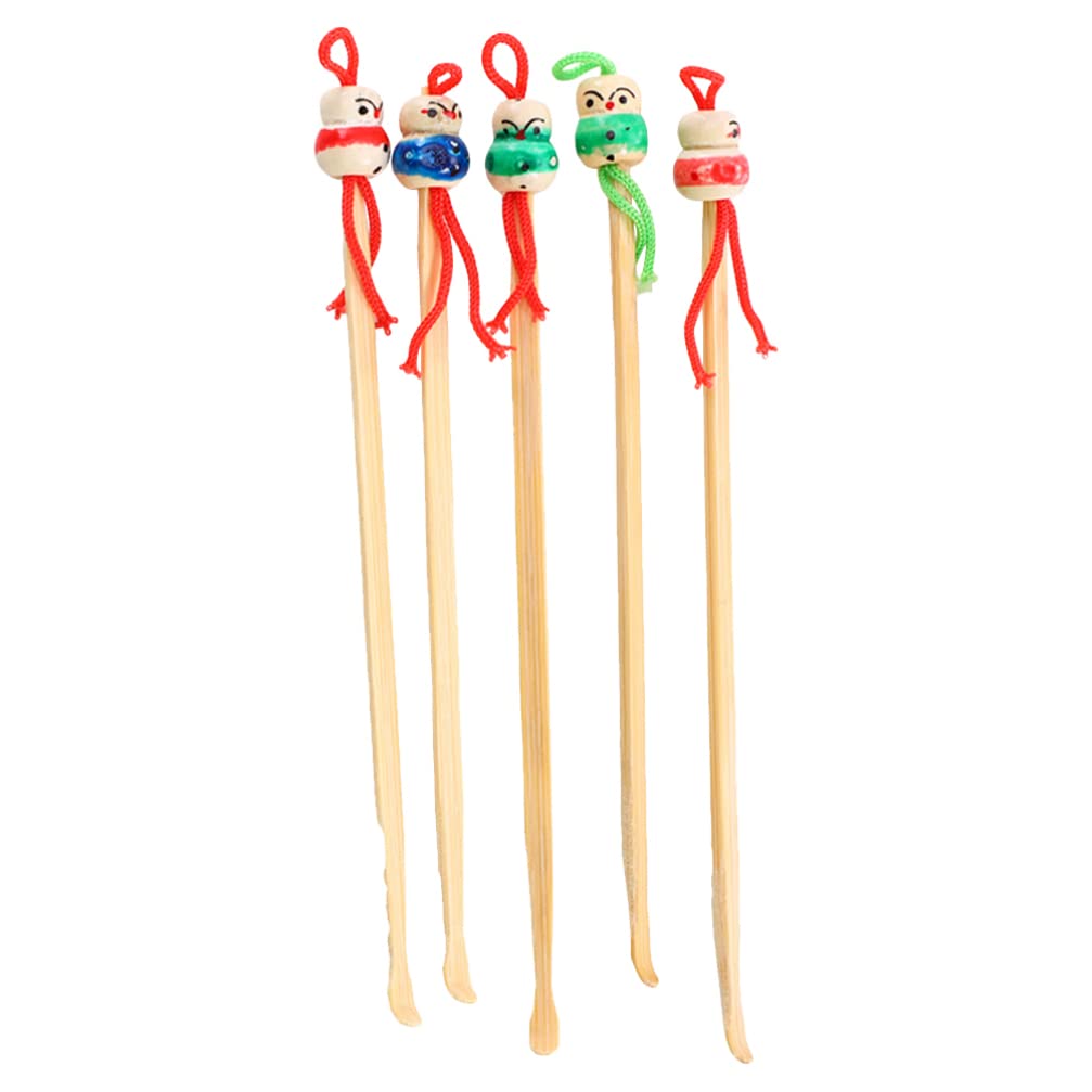 12pcs Wooden Ear Pick Stainless Steel Ear Pick Ear Wax Picker Wood Ear Cleaner Cartoon Earwax Cleaner Ear Curette Vintage Screw Extractor Cleaning Tool Metal Child Bamboo Earring-image-46