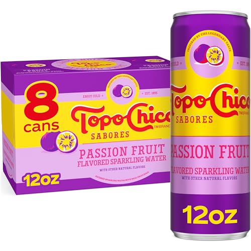Image of Topo Chico Sabores Passionfruit Flavored Sparkling Water, 12 fl oz, 8 Pack