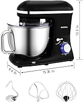 Vista 3 de Aucma – Batidora de pie, 7.4 QT batidora de alimentos con cabezal inclinable
