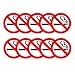 Haobase 10 Pcs No Smoking Sign - Self Adhesive Vinyl Sticker (7 cm x 7 cm)
