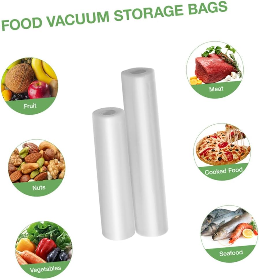 3 Rolls Multi Function Vacuum Seal Bags Transparent Household Food Preservation Pouches for Easy Storage and Fresh Keeping