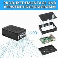 Aolso Raspberry Pi 5 Gehäuse, Unterstützt Offiziellen Active Cooler für Pi 5 4GB/8GB, Passive Cooling Heat Dissipation Case – Ansicht 3