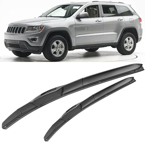 RESKIU Car Front Windshield Wiper Blade Set Replacement for Jeep Grand Cherokee 2013-2018, All Season Windscreen Wipers Quiet Easy Installation