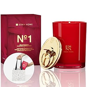 ESNA HOME Romantic Aromatherapy Champagne Scented Candle for Women 8.8oz 50h with Premium Gift Bags with Fabric Ribbon Handles - Size 7.8 * 6.9 inch ESNA HOME Romantic Aromatherapy Champagne Scented Candle for Women 88oz 50h with Premium Gift Bags with Fabric Ribbon Handles Size 78 69 inch