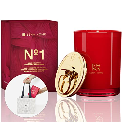 ESNA-HOME-Romantic-Aromatherapy-Champagne-Scented-Candle-for-Women-88oz-50h-with-Premium-Gift-Bags-with-Fabric-Ribbon-Handles-Size-78-69-inch ESNA HOME Romantic Aromatherapy Champagne Scented Candle for Women 88oz 50h with Premium Gift Bags with Fabric Ribbon Handles Size 78 69 inch
