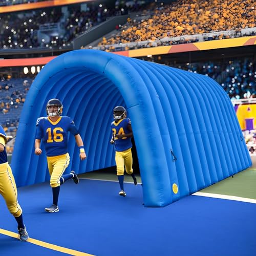Image of OZIS 16FT Inflatable Tunnel Sports Tunnel Entrance with Installed Blower Inflatable Tunnel Tent for Business Advertising Event Exhibition Promotion,Street,Shop,Supermarket,School(Blue, 16x10x10ft)
