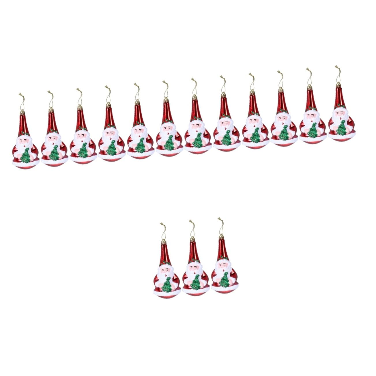 Figurines du Père Noël Amosfun | Lot de 15 boules suspendues en plastique pour sapin