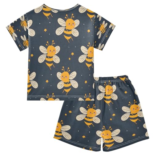 Honey Bee Kids Pjs Set Boys Girls Summer Short-Sleeve Sleepwear Pajamas 2PCS2