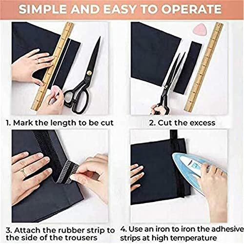 Gokame Calça autoadesiva para boca para calças, fita de bainha de ferro para calças, fita de bainha
