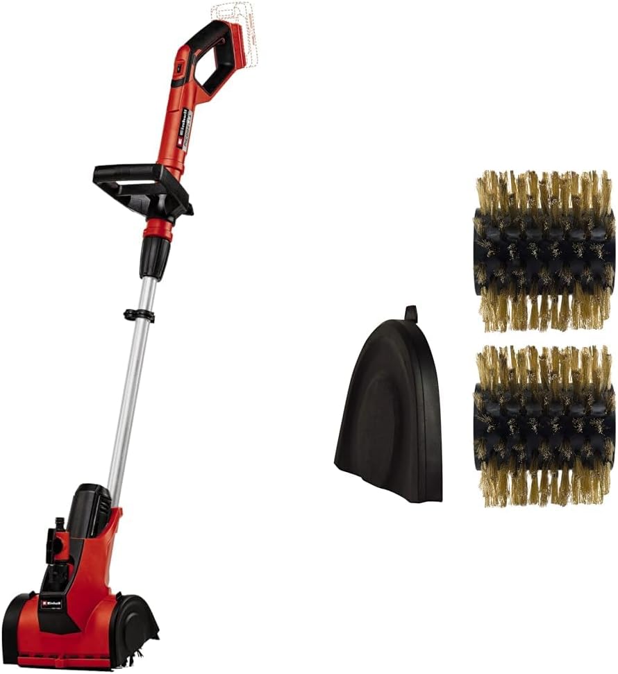 Originele Einhell zijborstel ULTRA Steen (terrasreinigeraccessoire, passend voor de Einhell accu terrasreiniger PICOBELLA, staalborstel voor steen, breedte 215 mm