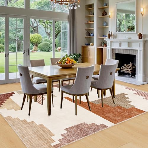 Chicnix Teppich Wohnzimmer, Großer Teppich 160x230 Waschbar Kurzflor rutschfest Weich… – Ansicht 4