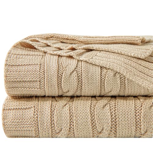 Couverture super douce et chaude en coton kaki plaid canapé - 2