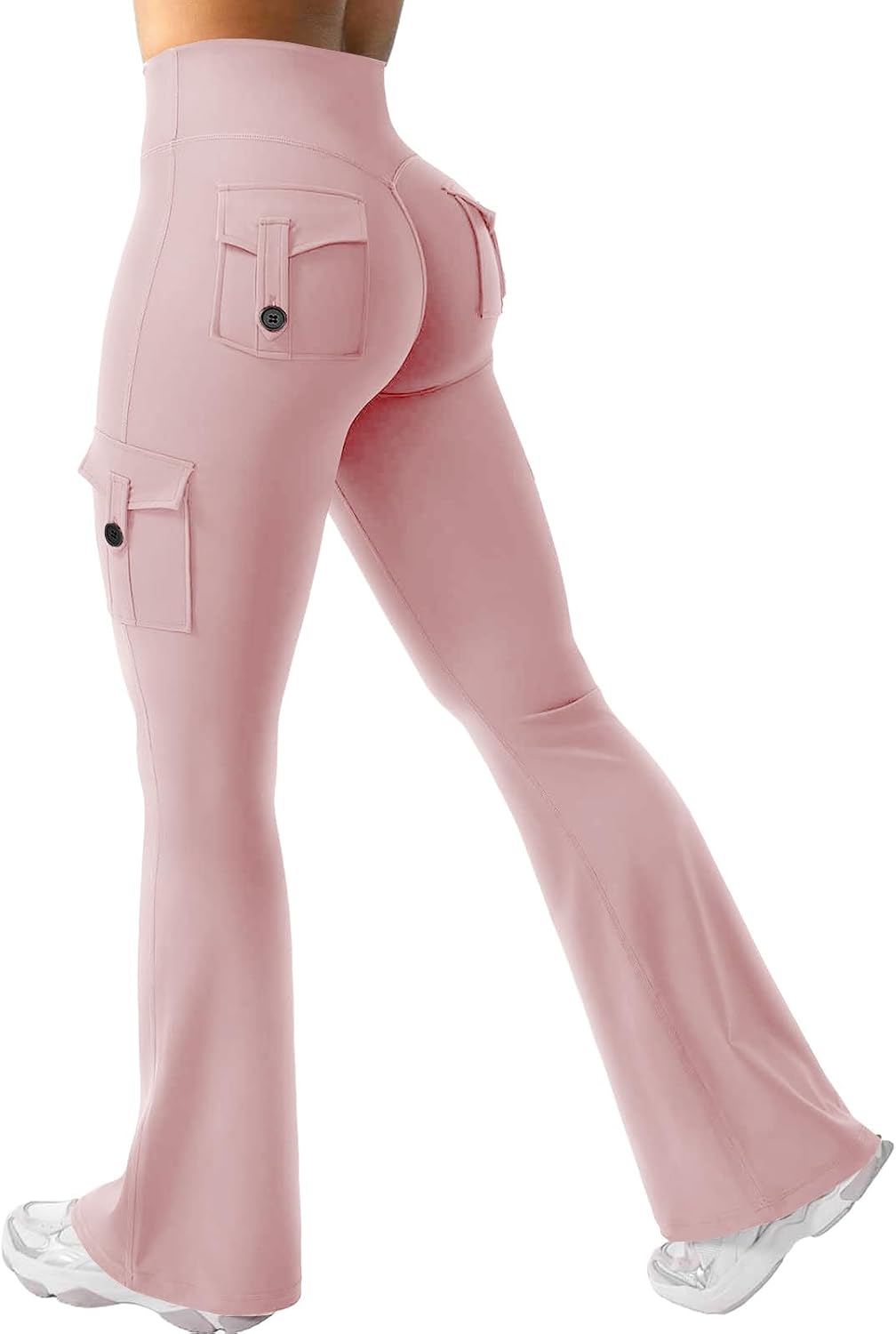 Women Workout Flare Leggings Scrunch Butt Lifting Legging High Waisted Yoga Casual Pants Comfy Tummy Control Leggings