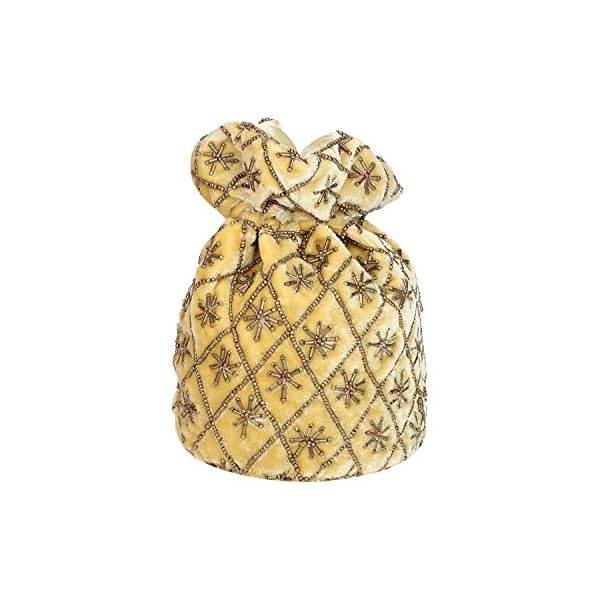 Vanya Handicraft Collection Women's Velvet Potli Bag (Golden) - Image 5