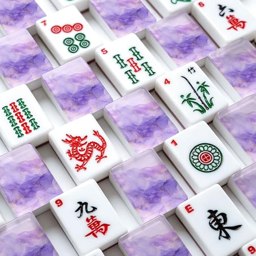 Set de fichas Mahjong americano acrílico tamaño grande 166 piezas miniatura 4