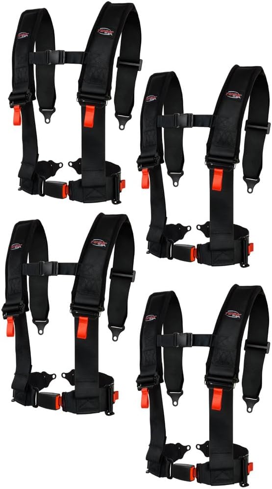 TUSK 4 Point 3 inch H-Style Safety Harness 4 Seat Package for Polaris RZR XP 4 900 2012-2014