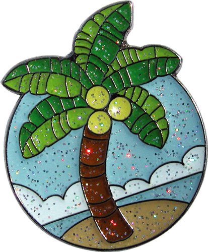 Navika Palm Tree Glitzy Ball Marker with Hat Clip