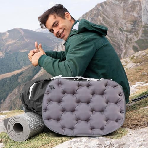 Coussin de voyage gonflable et pliable avec son récipient de rangement compact - 8