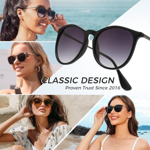 Image of SUNGAIT Premium Vintage Round Sunglasses for Women Men Classic Retro Trendy Style