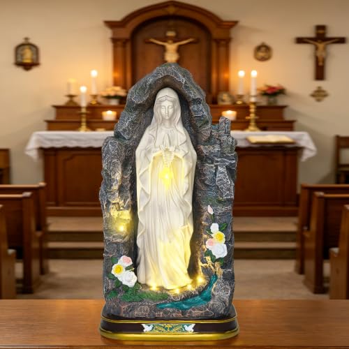 Estatua Virgen María Católica de 18 pulgadas para decoración miniatura 2