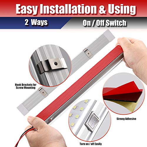 Czc Auto Led Interior Light Bar 12V Rv Strip Light Fixtures With On/Off Switch Camp Shell Light 48 Led Strip Lights For Van Lorry Rv Motorhome Truck Trailer Boat Cabinet Camping 8 Pack #TOP4