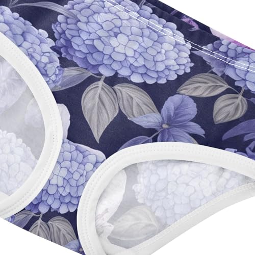 Purple Lilies Lavender Floral Cute Panties Girl Toddler Underwear Custom Cotton Animals Kids Briefs Undies 2t4