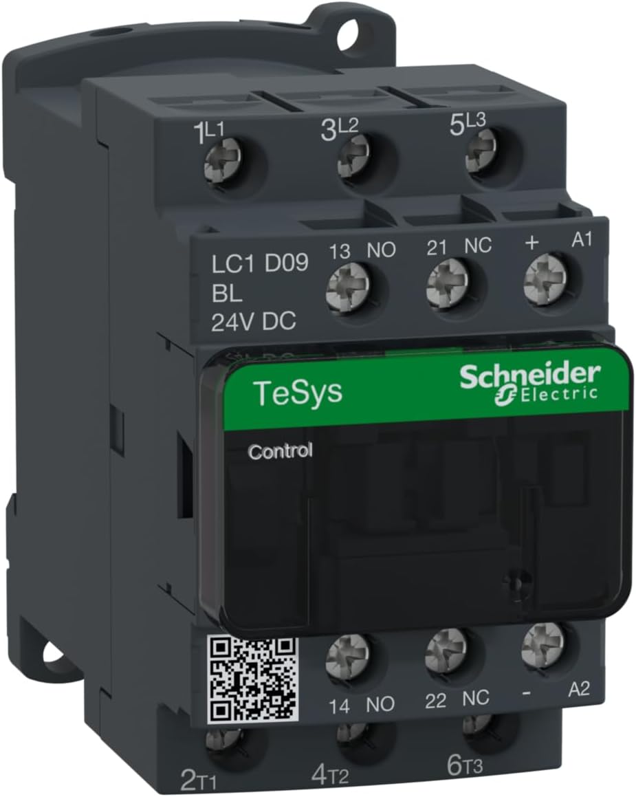 Schneider Electric TeSys D contactor for motor control and resistive load with 3 poles 24 V DC coil - LC1D09BL