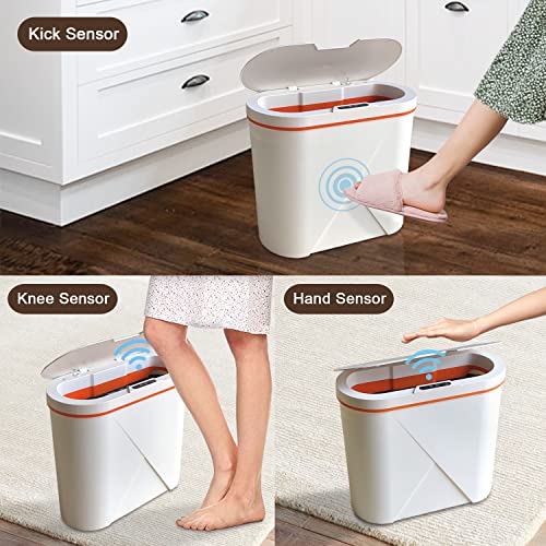Automatic Trash Can With Essential Oil Diffuser,4 Gallon Bathroom Trash Cans With Lid,Touchless Trash Can Bedroom,Small Smart Trash Can Motion Sensor,Slim Garbage Bin White Waste Basket (Usb Charging) #TOP2
