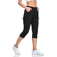 GymBrave Pantaloni Trekking Donna Cargo Capri 3/4 Estivi Leggeri Asciugatura Rapida