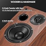 Saiyin Bluetooth Bookshelf Speakers, 40W X 2 Powered TV Speakers with 4 Inch Woofer, Turntable Speakers with Optical/AUX Input/Subwoofer Line Out for PC and TVs - Image 4