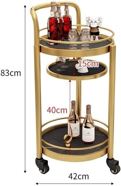 キッチンワゴン 収納カート 3 層金属ローリングカートダイニングカート