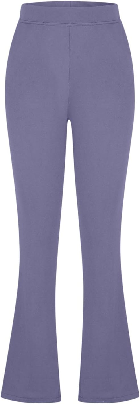 Women Casual Work Pants High Waisted Stretchy Bootcut Pull On Dress Pants Straight Leg Casual Business Trousers
