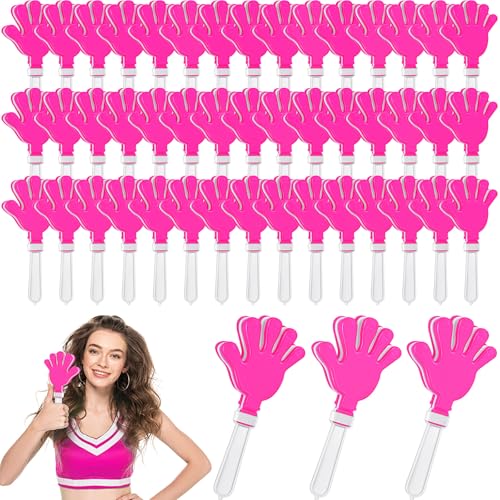 Junkin 48 Pcs Hand Clappers Bulk 7. 5 x 3. 5 Inches Noise Makers Party Favors Clapping Noise Maker Clacker for Birthdays Game Prizes Rewards Football Sporting Events Cheers Supplies (Pink,White)