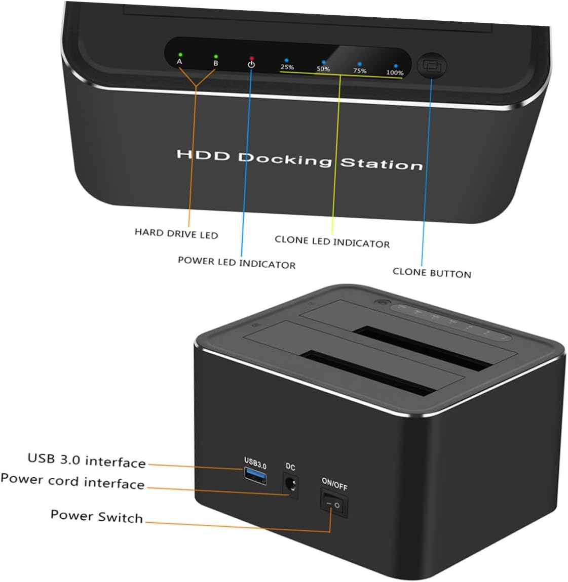 Ssd Dock Ssd to USB Adapter Docking Station Offline Clone Function Us Plug