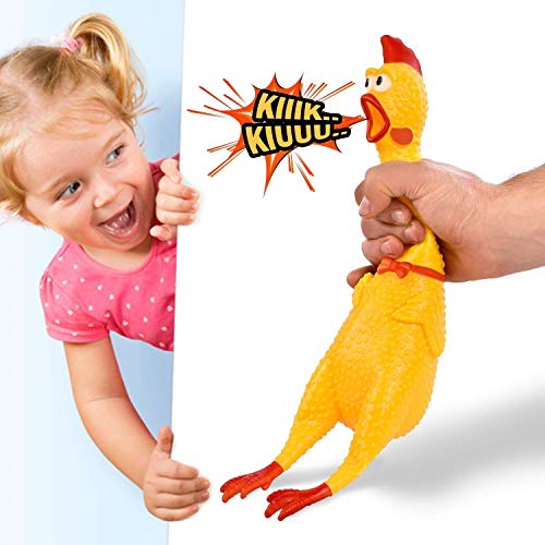 Image of Sage Square Hilarious 32cm Squeaking Screaming Chicken Toy for Kids, Silly Squeezing & Squawking Novelty Gift Idea � Vibrant Colors & Wacky Design