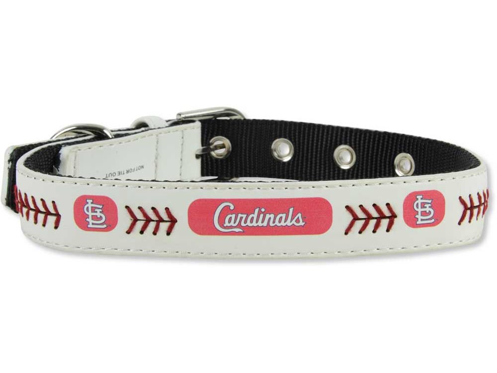 MLB St. Louis Cardinals Classic Leather Baseball Dog Collar