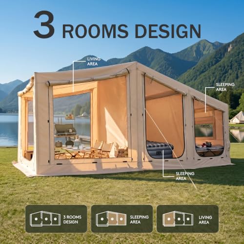Carpa Inflable para Camping BravArrk BK01010104 para 8 Personas Color Beige miniatura 4