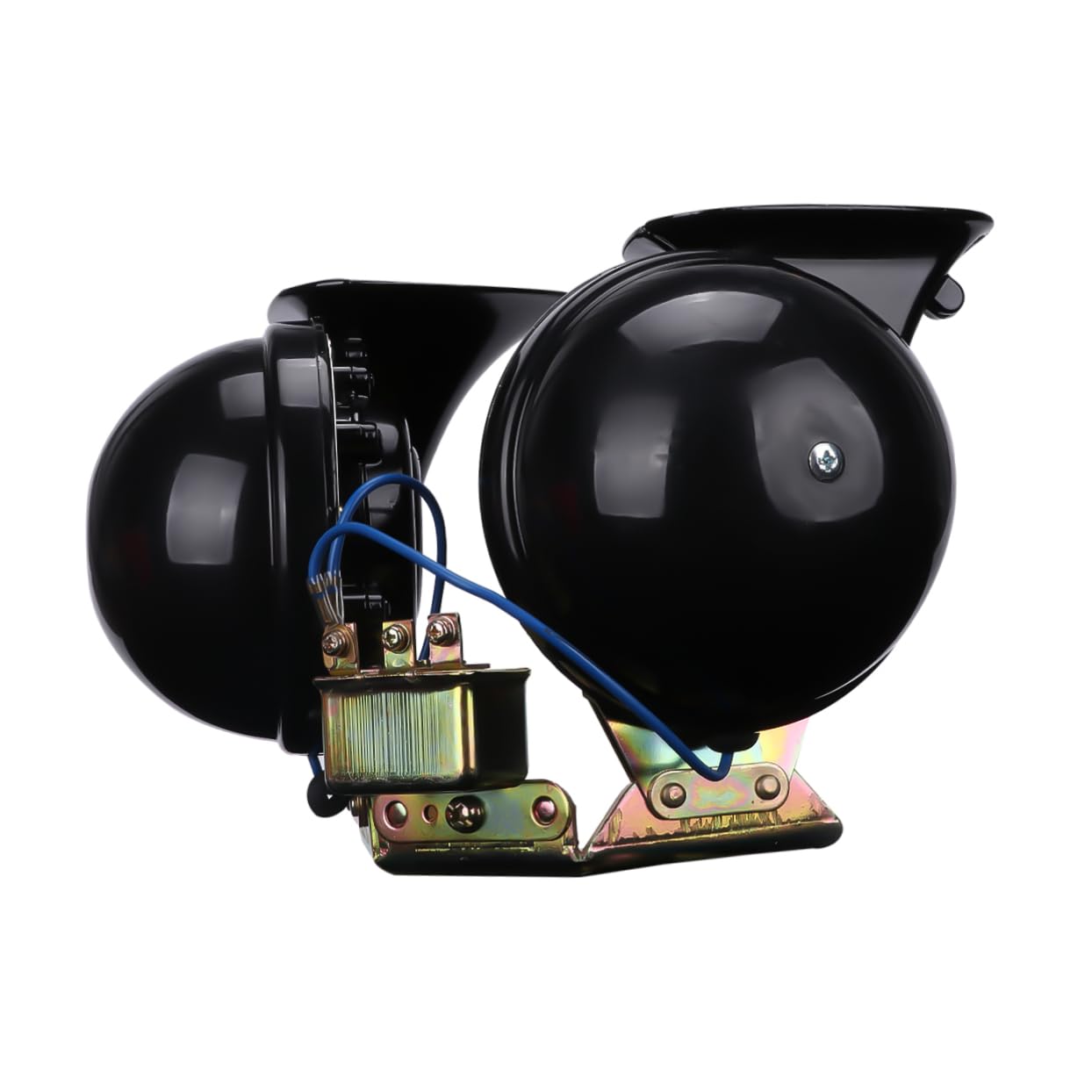 PRETYZOOM Türkenhorn 12v Autohupe 2 Stück Schwarze Schneckenhorn Hupe aus Kupfer Zweitonig Stark Durchdringend für Auto und Cart