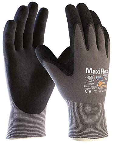 MaxiFlex Ultimate ATG Glove 34-874 Seamless Knit Nylon/Lycra with Nitrile Coated icro-Foam Grip on Palm and Fingers (12 Pack) (XXL)