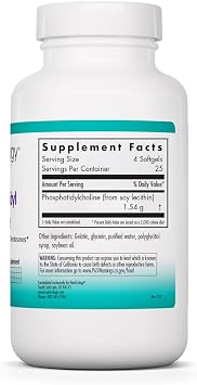 NutriCology Phosphatidyl Choline - 385 mg Phosphatidylcholine Lecithin - Brain, Liver & Cell Membrane Support - Softgel Capsules - Soy-Based Supplement - 25 Servings - 100 Count