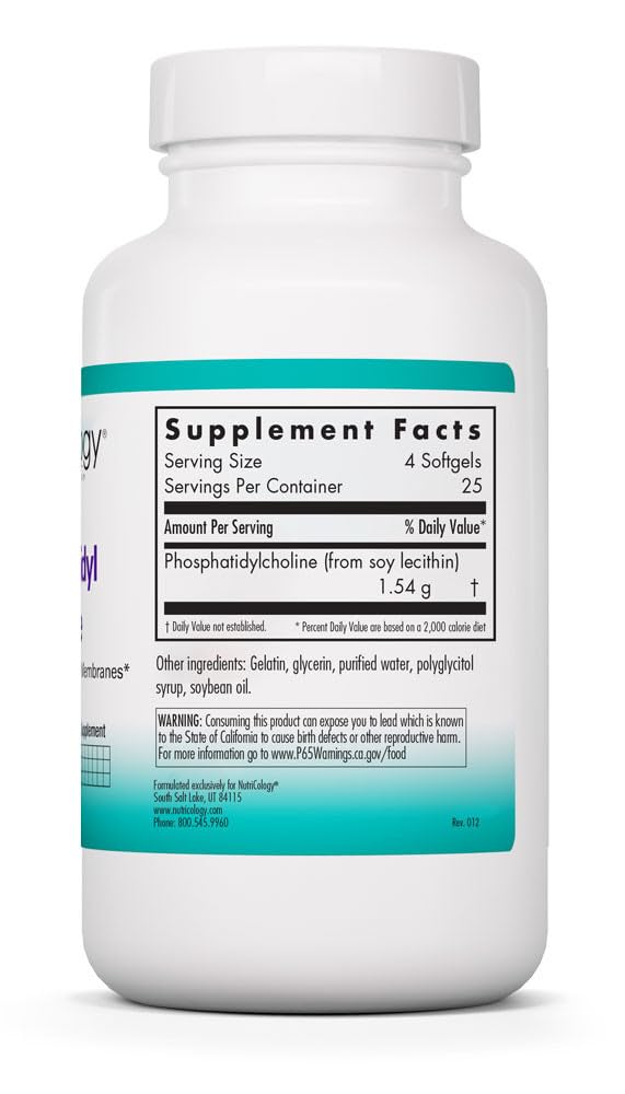 NutriCology Phosphatidyl Choline 385 mg Lecithin, Brain, 100 Count — Amazon image 2