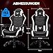 GTPLAYER Gaming Stuhl Bürostuhl Ergonomischer, Gaming Chair mit Fußstütze, verstellbare Kopfstütze und Lendenwirbelstütze, Gaming Sessel, Weiß