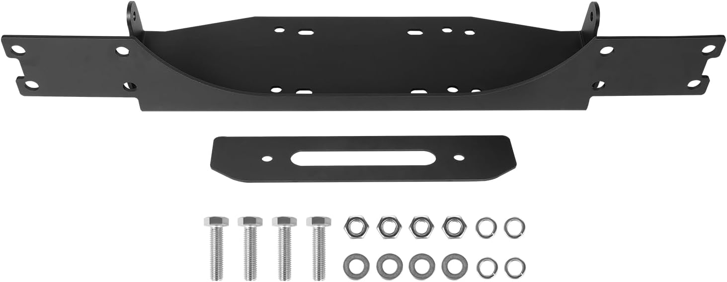 VEVOR Winch Mount, Winch Capacity of 12000 lbs / 5443 kg, Trailer Hitch Winch Mount for Select Jeep Wrangler JL/JLU & Gladiator JT Model (2018-2023), 2 Mounting Hole Design, Powder Coated Steel, Black