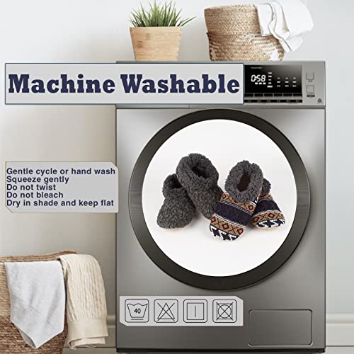 Cozylook 2-Pack Men's Soft Sole Slippers, Cozy Fuzzy Sock Shoes with Non-Slip Grippers, Unique Gifts4